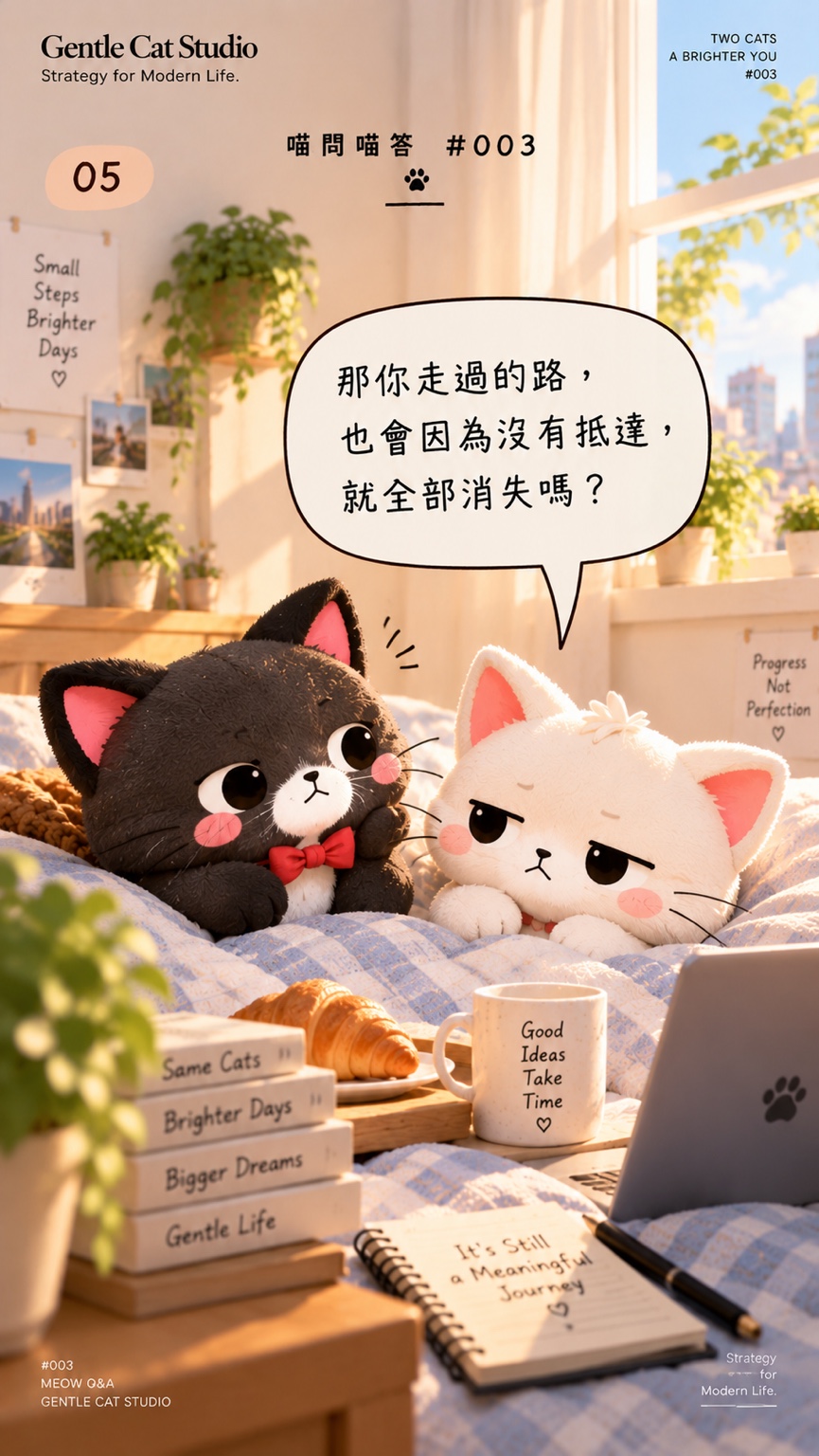 小白：那你走過的路，也會因為沒有抵達，就全部消失嗎？