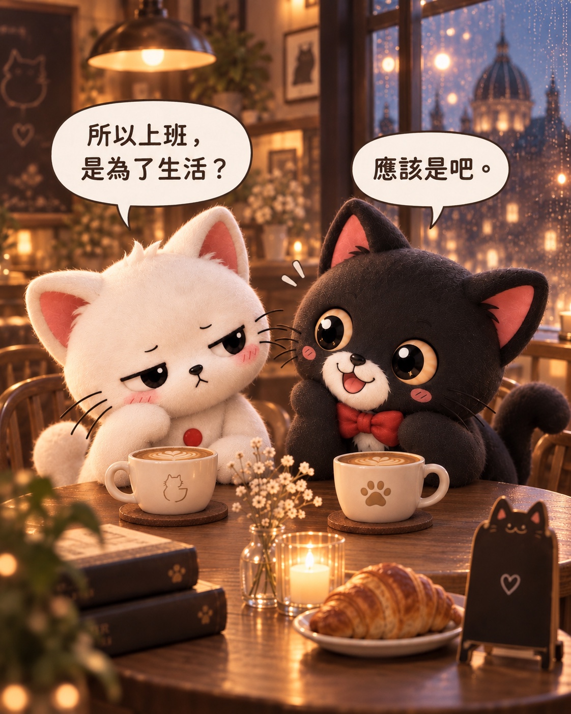 小白：所以上班，是為了生活？Jasper：應該是吧。