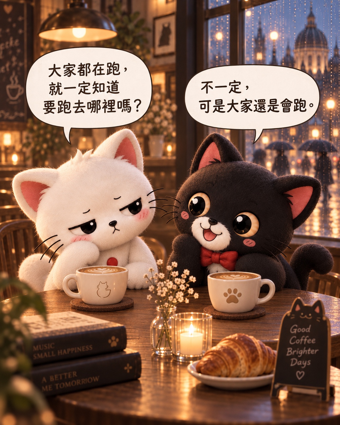小白：大家都在跑，就一定知道要跑去哪裡嗎？Jasper：不一定，可是大家還是會跑。